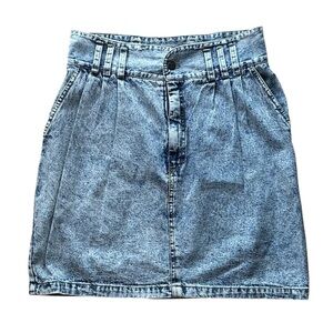 Vintage Cherokee Acid Wash Denim High-Waisted Skirt - Size 13 / 30” Made in USA